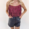 Gloria Fringe Tank - Crimson