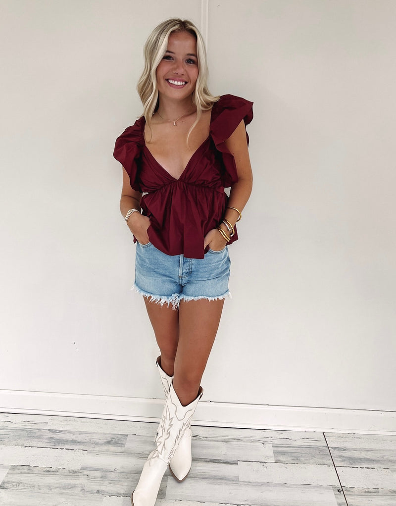 Penny Top - Burgundy