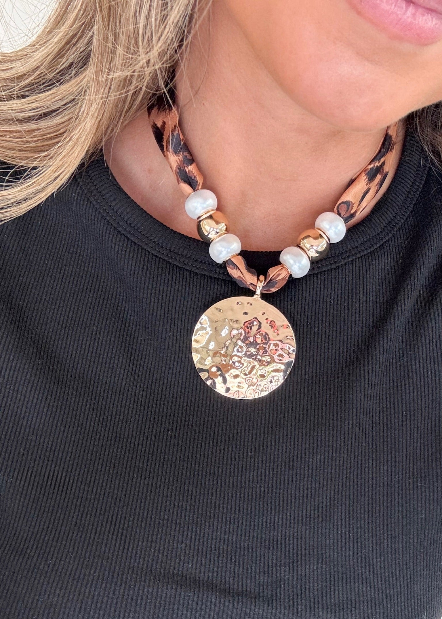 Katherine Scarf Necklace - Leopard
