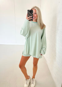 Comfy Striped Lounge Shorts - Mint