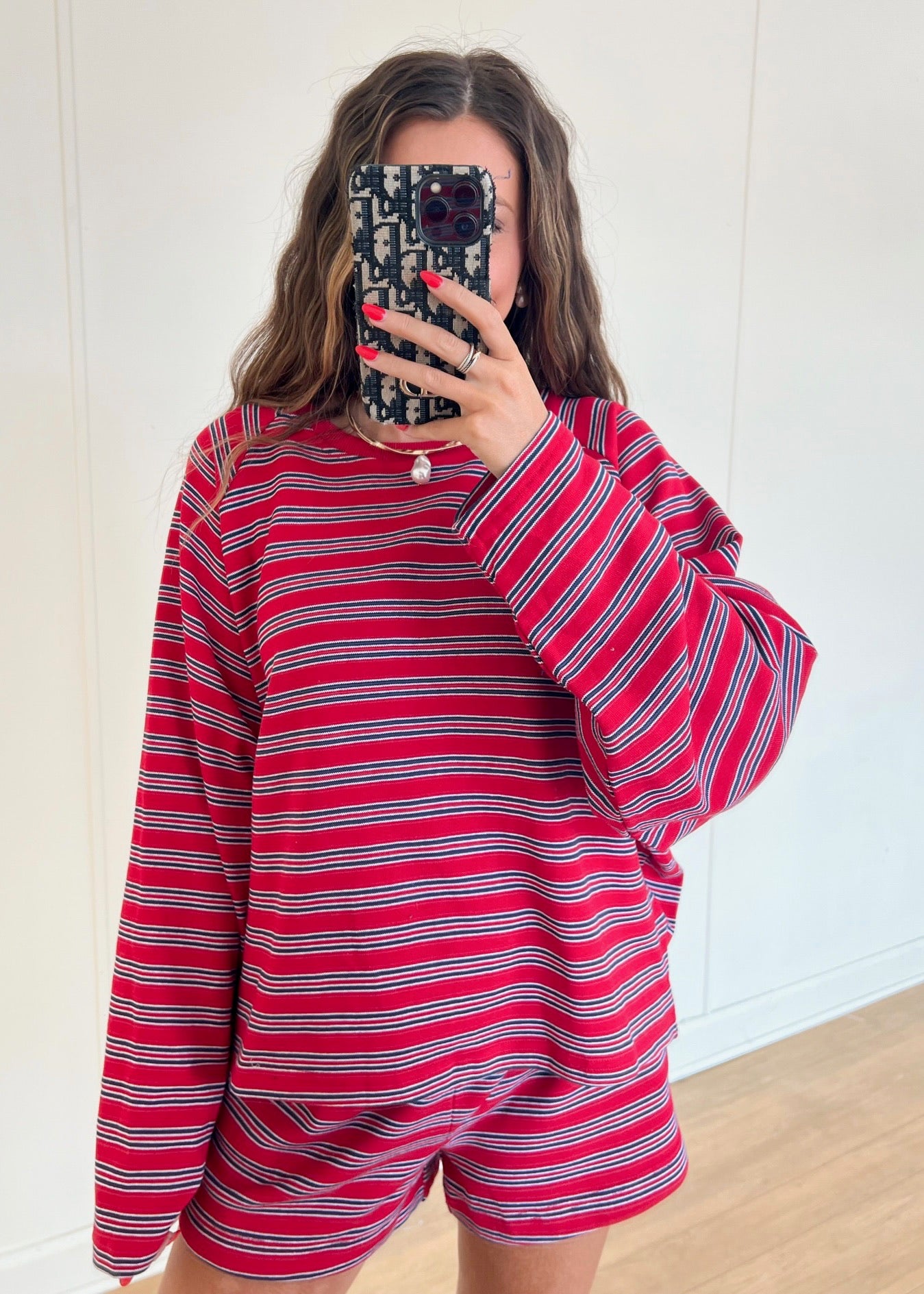 Hamptons Striped Set - Red/Navy