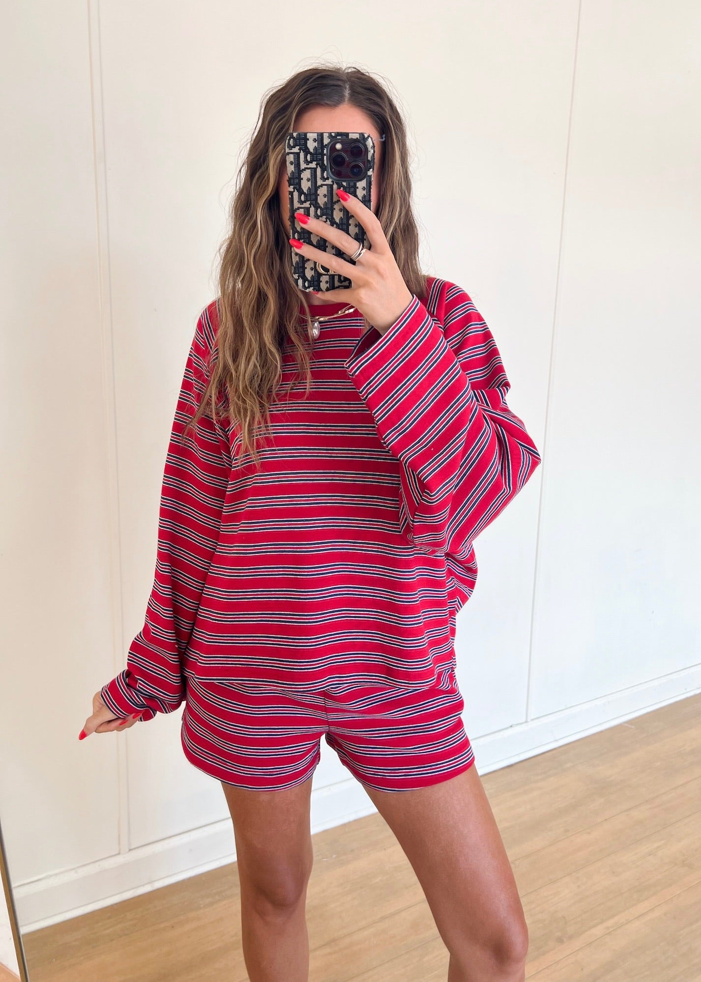 Hamptons Striped Set - Red/Navy