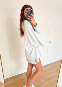 Comfy Striped Oversized Top - Light Blue