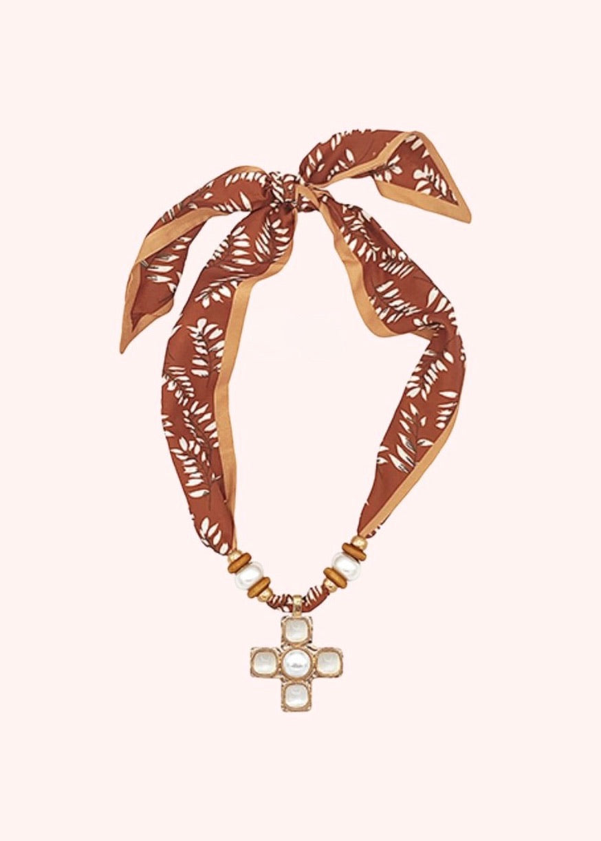 Gabby Scarf Necklace - Tan
