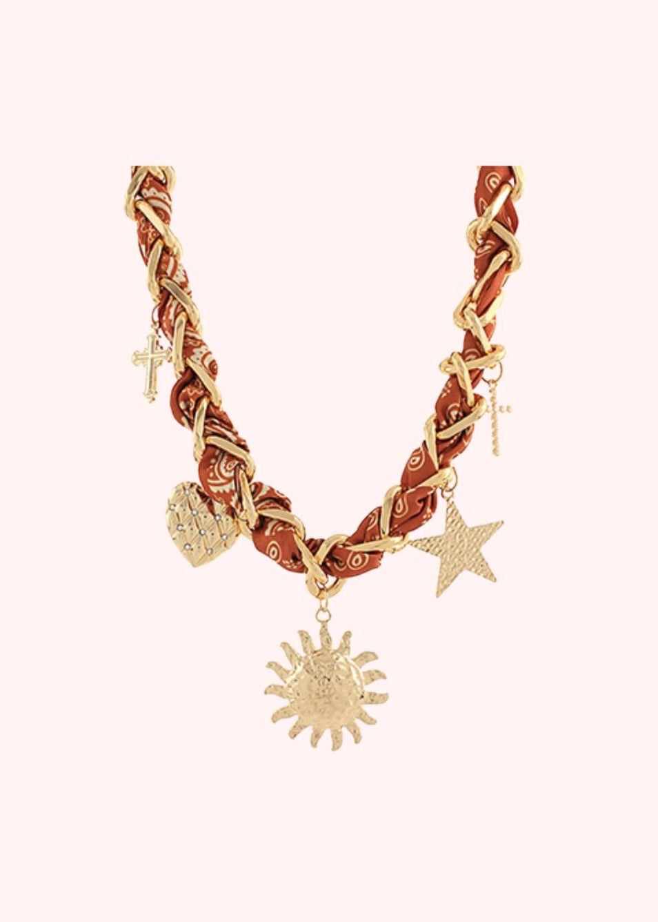 Elliott Charm Necklace - Burnt Orange