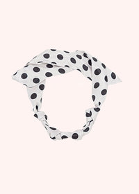 Polka Dot Scarf Necklace - White