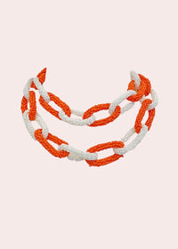 Orange/White Chunky Necklace