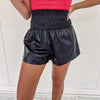 Adair Faux Leather Shorts - Black