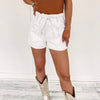 Harper Faux Leather Shorts - White