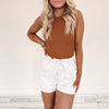 Harper Faux Leather Shorts - White