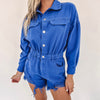 Madison Denim Romper - Royal Blue