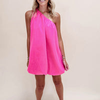 Off Shoulder Bubble Dress - Pink