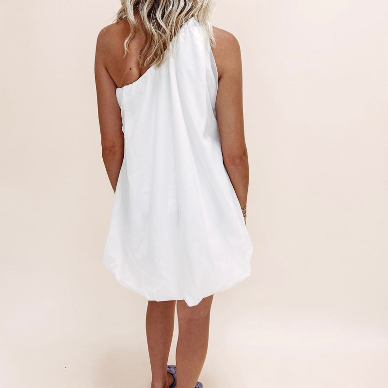 Off Shoulder Bubble Dress - White