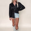 Black Fringe Sequin Shirt