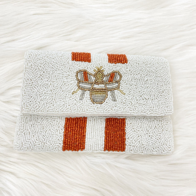 Small Beaded Bee Crossbody + Clutch