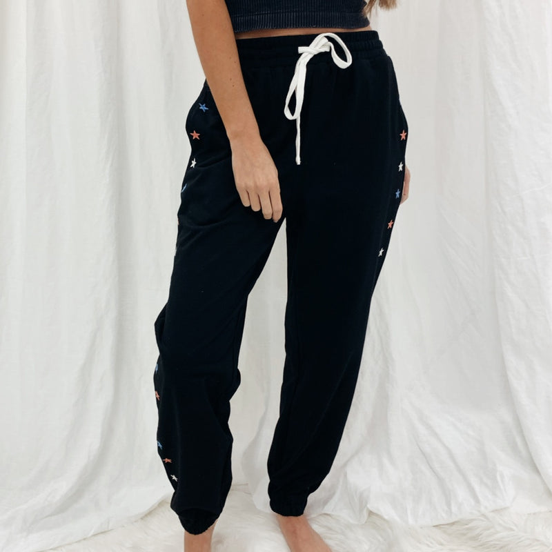 Embroidered Star Joggers