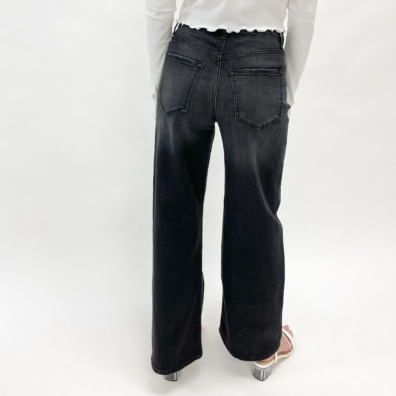 90's Wide Leg Black Jeans