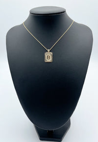 Rectangle Initial Card Necklace