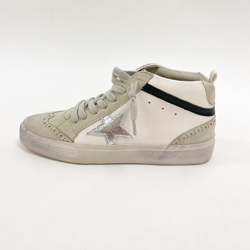 Off White Mid Top Sneakers