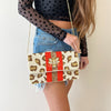 Beaded Bee Cheetah Crossbody + Clutch