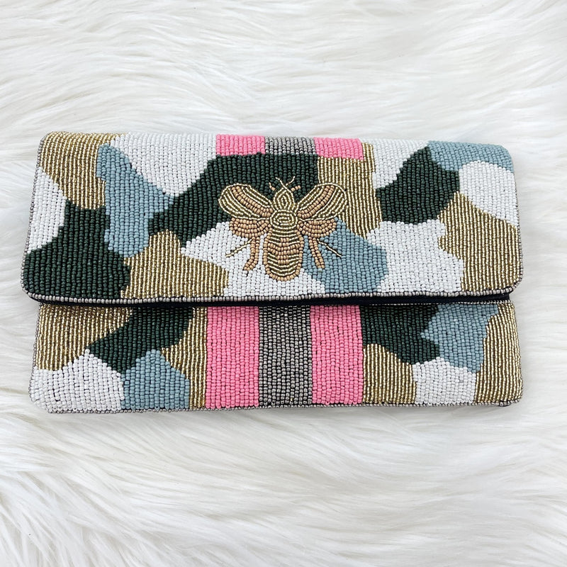 Camo Bee Crossbody + Clutch