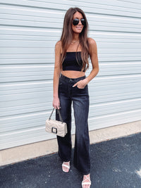 90's Wide Leg Black Jeans