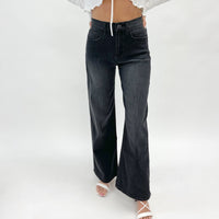 90's Wide Leg Black Jeans