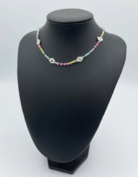 Rainbow Daisy Beaded Choker