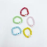 Colorful Heart Ring Set