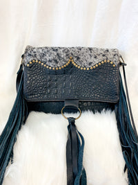 Cowhide Crossbody with Flap