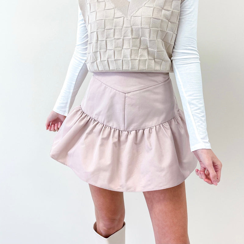 Ruffled Skort - Dusty Pink