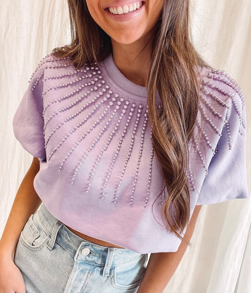 Lavender Pearl Burst Bubble Top - Queen of Sparkles