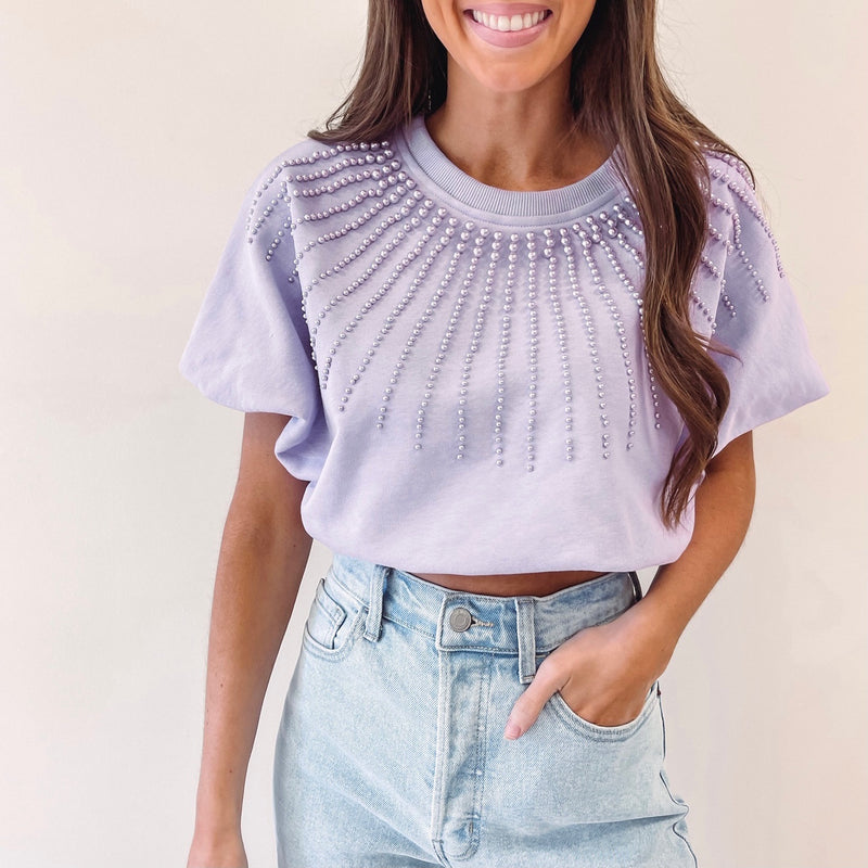 Lavender Pearl Burst Bubble Top - Queen of Sparkles