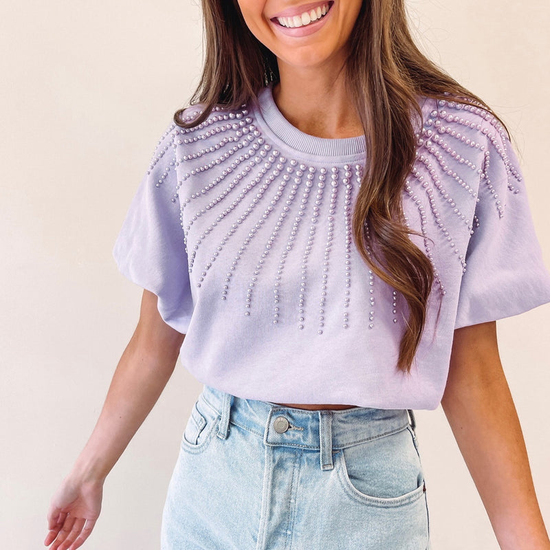 Lavender Pearl Burst Bubble Top - Queen of Sparkles