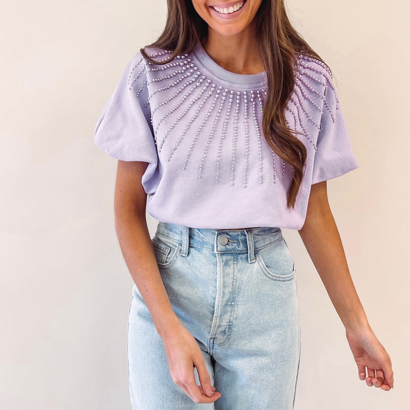 Lavender Pearl Burst Bubble Top - Queen of Sparkles