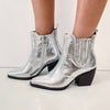 Metallic Silver Booties