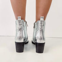 Metallic Silver Booties