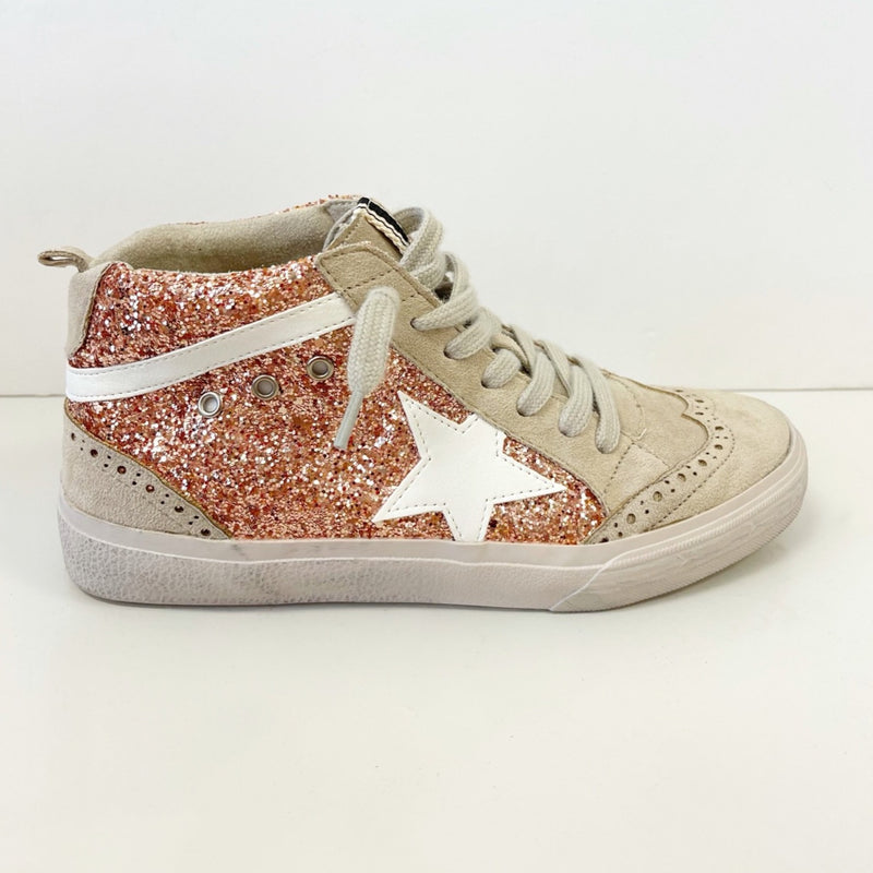 Rose Gold Mid Top Sneakers