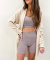 Khloe Ribbed Set - Taupe