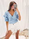 White Denim Shorts