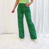 Green Printed Pants