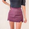 Cut-Out Mini Skort - Burgundy