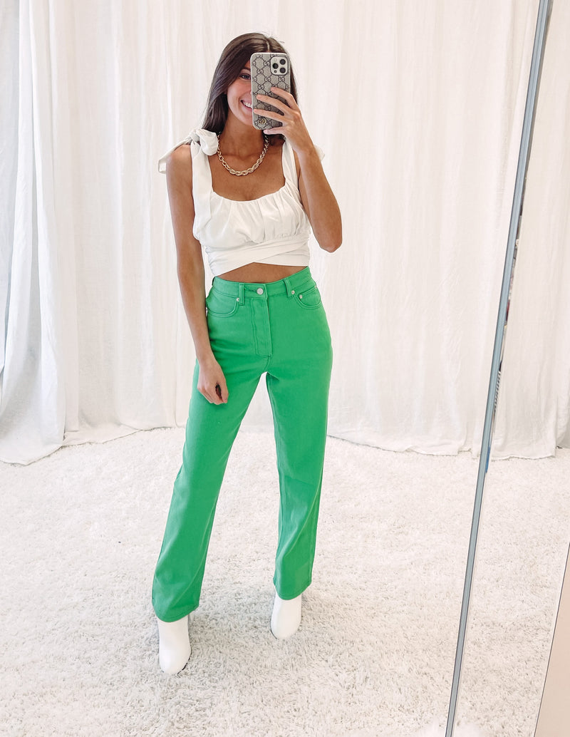 Green Straight Jeans