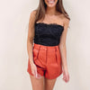 Brick Faux Leather Shorts