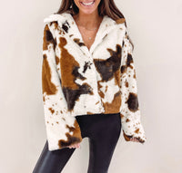 Fuzzy Cowprint Jacket