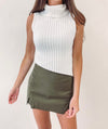 Cut-Out Mini Skort - Olive