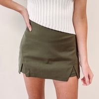 Cut-Out Mini Skort - Olive