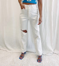 Straight White Jeans