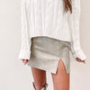 Croc Print Mini Skirt - Taupe