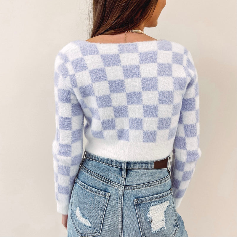 Checkered Cardigan Top